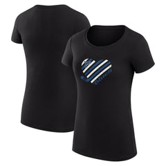 St. Louis Blues G-III 4Her by Carl Banks Women's Super-Slim Fit Lightweight Heart T-Shirt - Black - NHL