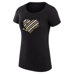Vegas Golden Knights G-III 4Her by Carl Banks Women's Super-Slim Fit Lightweight Heart T-Shirt - Black - NHL