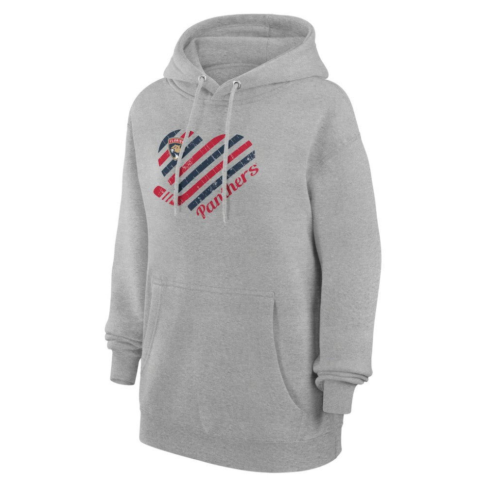 Florida Panthers G-III 4Her by Carl Banks Women's Heart Pullover Hoodie - Heather Gray - NHL