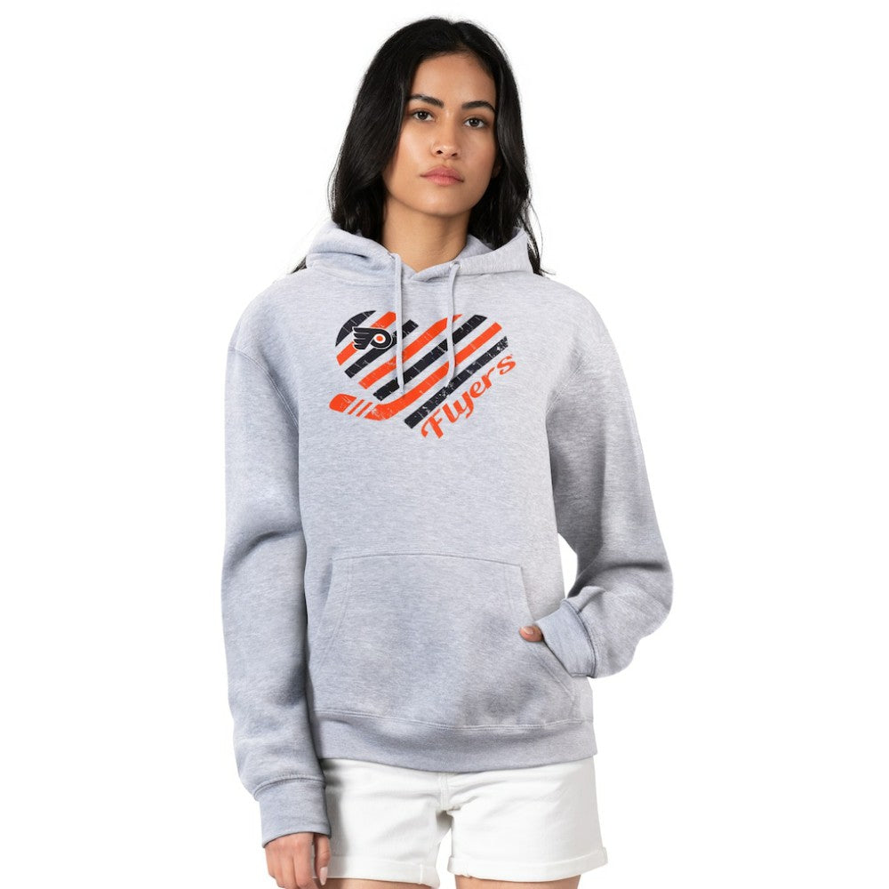 Philadelphia Flyers G-III 4Her by Carl Banks Women's Heart Pullover Hoodie - Heather Gray - NHL