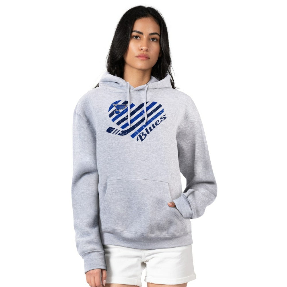 St. Louis Blues G-III 4Her by Carl Banks Women's Heart Pullover Hoodie - Heather Gray - NHL