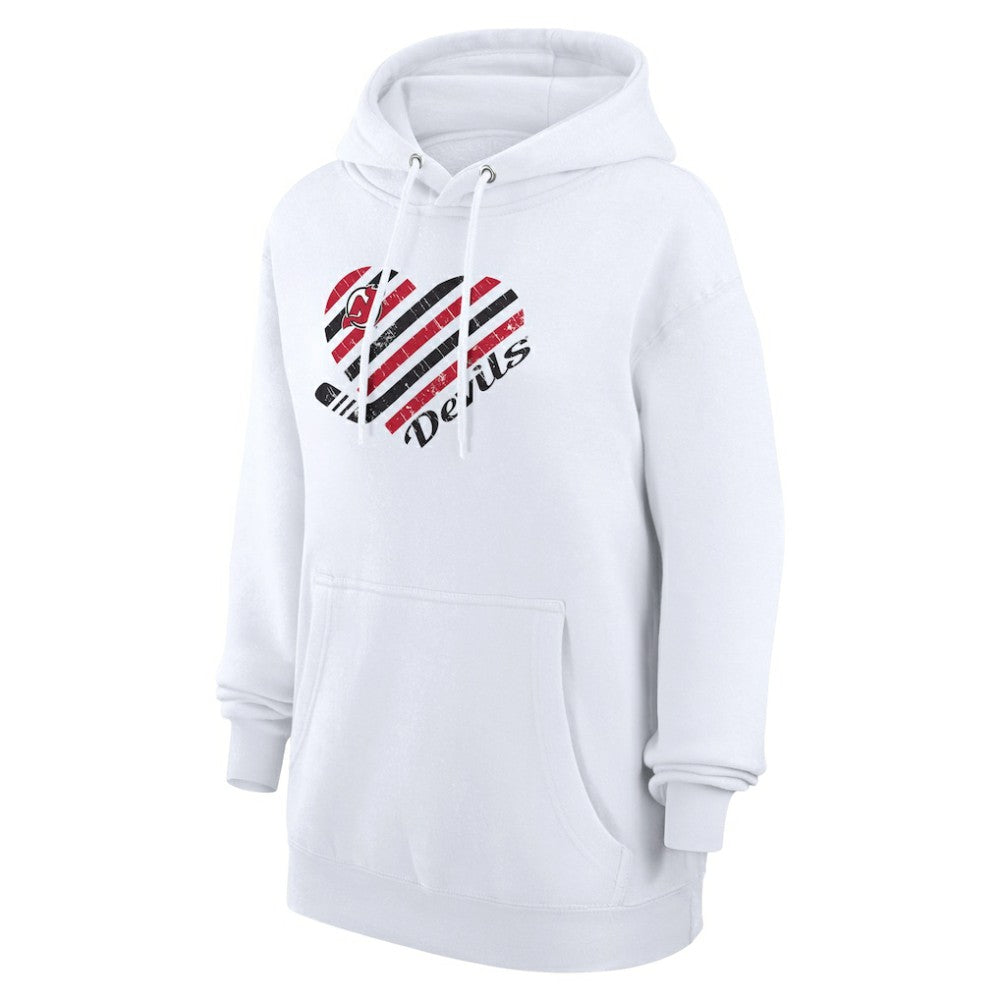 New Jersey Devils G-III 4Her by Carl Banks Women's Heart Pullover Hoodie - White - NHL