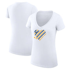 Buffalo Sabres G-III 4Her by Carl Banks Women's Super-Slim Fit Lightweight Heart V-Neck T-Shirt - White - NHL