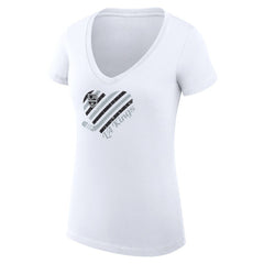 Los Angeles Kings G-III 4Her by Carl Banks Women's Super-Slim Fit Lightweight Heart V-Neck T-Shirt - White - NHL
