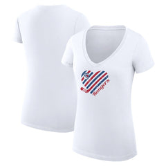 New York Rangers G-III 4Her by Carl Banks Women's Super-Slim Fit Lightweight Heart V-Neck T-Shirt - White - NHL
