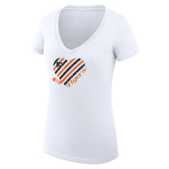 Philadelphia Flyers G-III 4Her by Carl Banks Women's Super-Slim Fit Lightweight Heart V-Neck T-Shirt - White - NHL