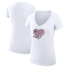 Washington Capitals G-III 4Her by Carl Banks Women's Super-Slim Fit Lightweight Heart V-Neck T-Shirt - White - NHL