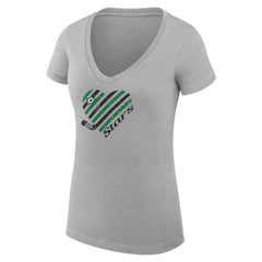 Dallas Stars G-III 4Her by Carl Banks Women's Super-Slim Fit Lightweight Heart V-Neck T-Shirt - Heather Gray - NHL
