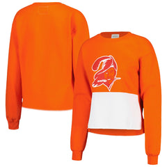Tampa Bay Buccaneers Refried Apparel Women's Retro Cropped Tri-Blend Pullover Sweatshirt Orange | NFL