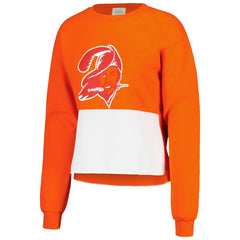 Tampa Bay Buccaneers Refried Apparel Women's Retro Cropped Tri-Blend Pullover Sweatshirt Orange | NFL