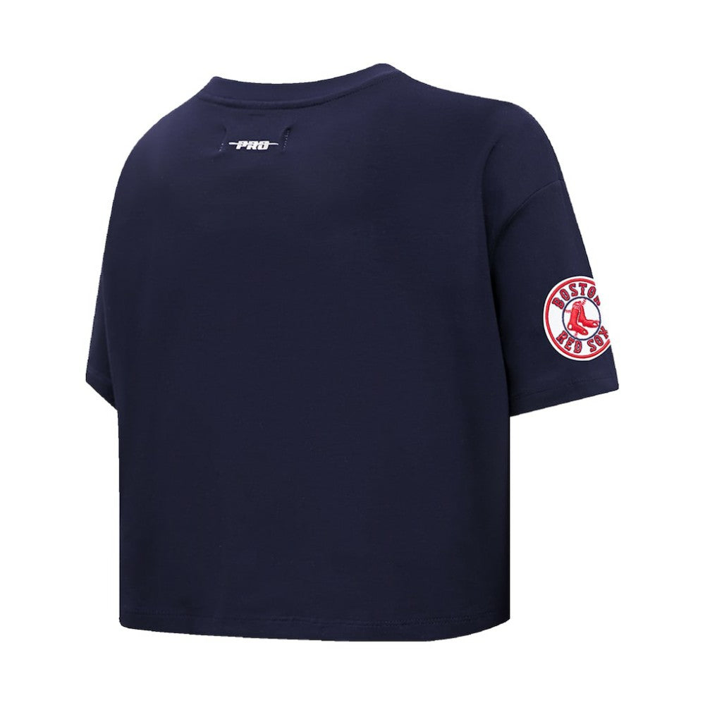 Boston Red Sox Pro Standard Women's Painted Sky Boxy Cropped T-Shirt - MLB