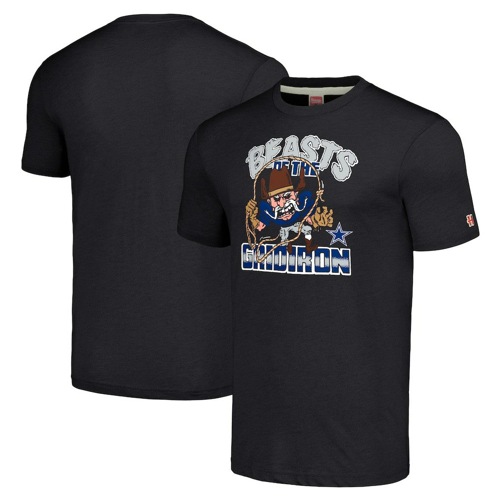 Dallas Cowboys Homage Unisex Monsters of the Gridiron Halloween Tri-Blend T-Shirt Charcoal | NFL