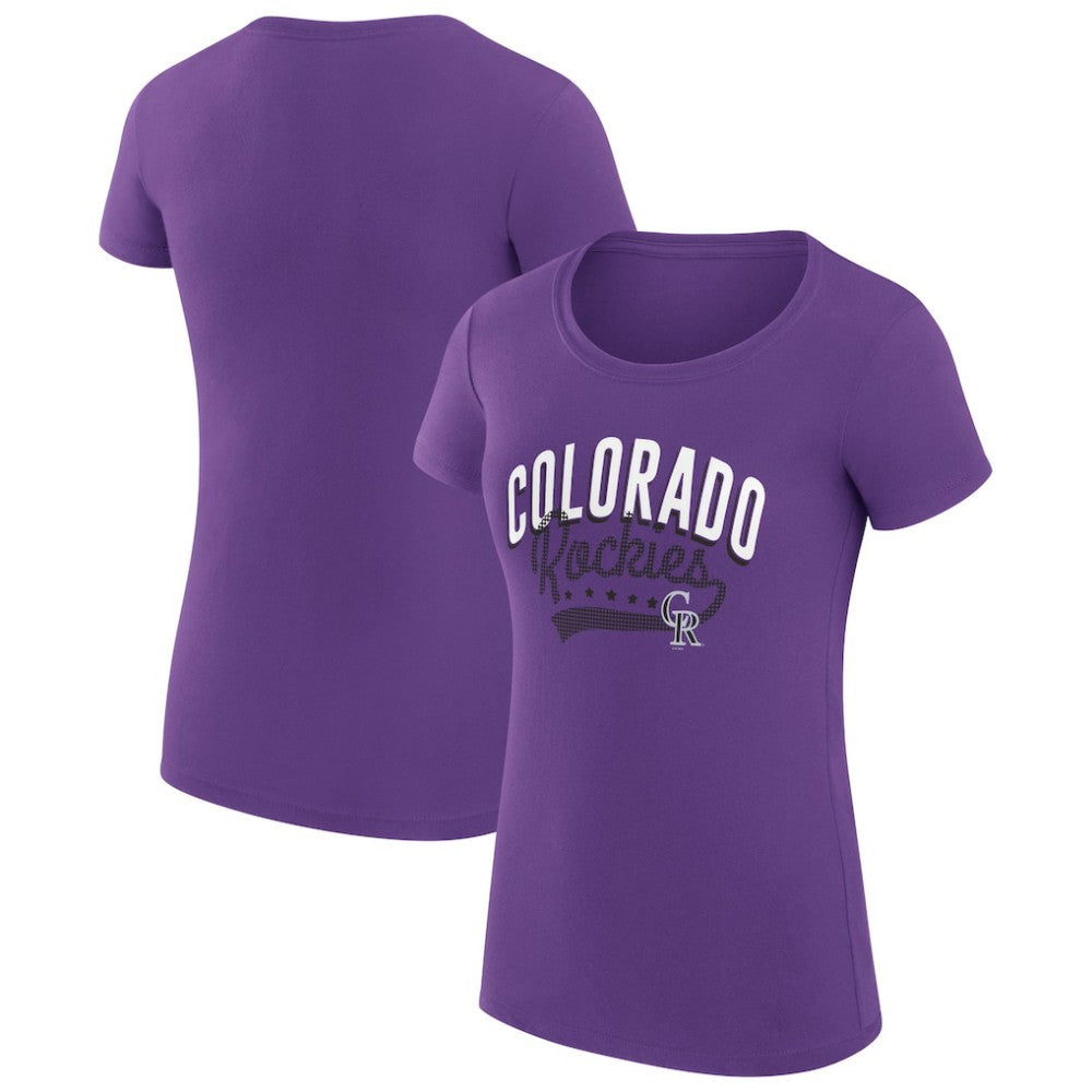 Colorado Rockies G-III 4Her by Carl Banks Women's Super-Slim Fit Lightweight Filigree Team T-Shirt - MLB