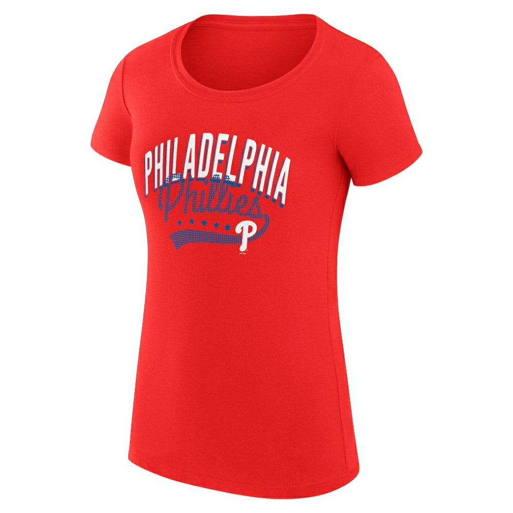 Philadelphia Phillies G-III 4Her by Carl Banks Women's Super-Slim Fit Lightweight Filigree Team T-Shirt - MLB