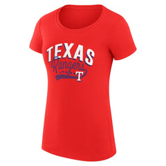Texas Rangers G-III 4Her by Carl Banks Women's Super-Slim Fit Lightweight Filigree Team T-Shirt - MLB