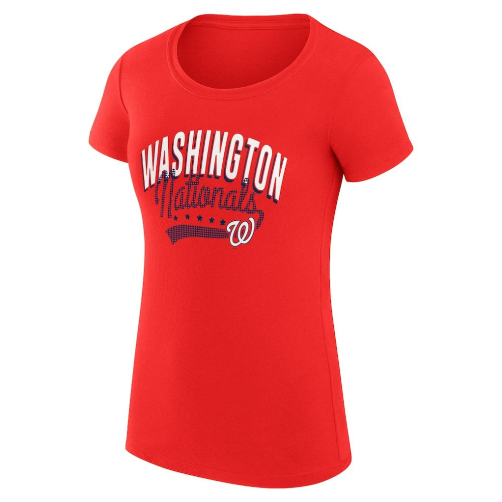 Washington Nationals G-III 4Her by Carl Banks Women's Super-Slim Fit Lightweight Filigree Team T-Shirt - MLB