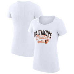 Baltimore Orioles G-III 4Her by Carl Banks Women's Super-Slim Fit Lightweight Filigree Team T-Shirt - MLB