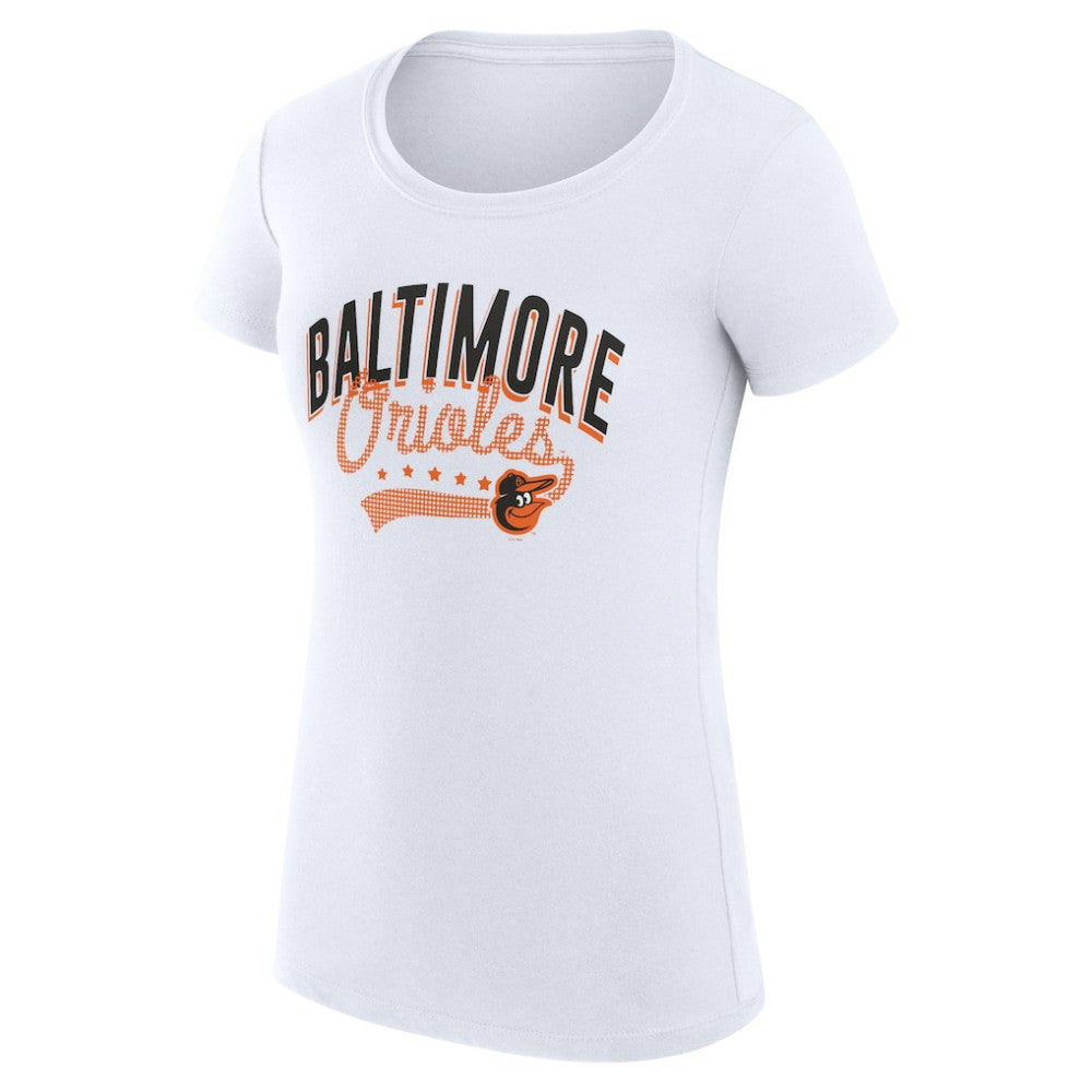 Baltimore Orioles G-III 4Her by Carl Banks Women's Super-Slim Fit Lightweight Filigree Team T-Shirt - MLB