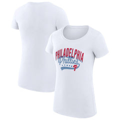 Philadelphia Phillies G-III 4Her by Carl Banks Women's Super-Slim Fit Lightweight Filigree Team T-Shirt - MLB