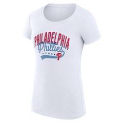 Philadelphia Phillies G-III 4Her by Carl Banks Women's Super-Slim Fit Lightweight Filigree Team T-Shirt - MLB