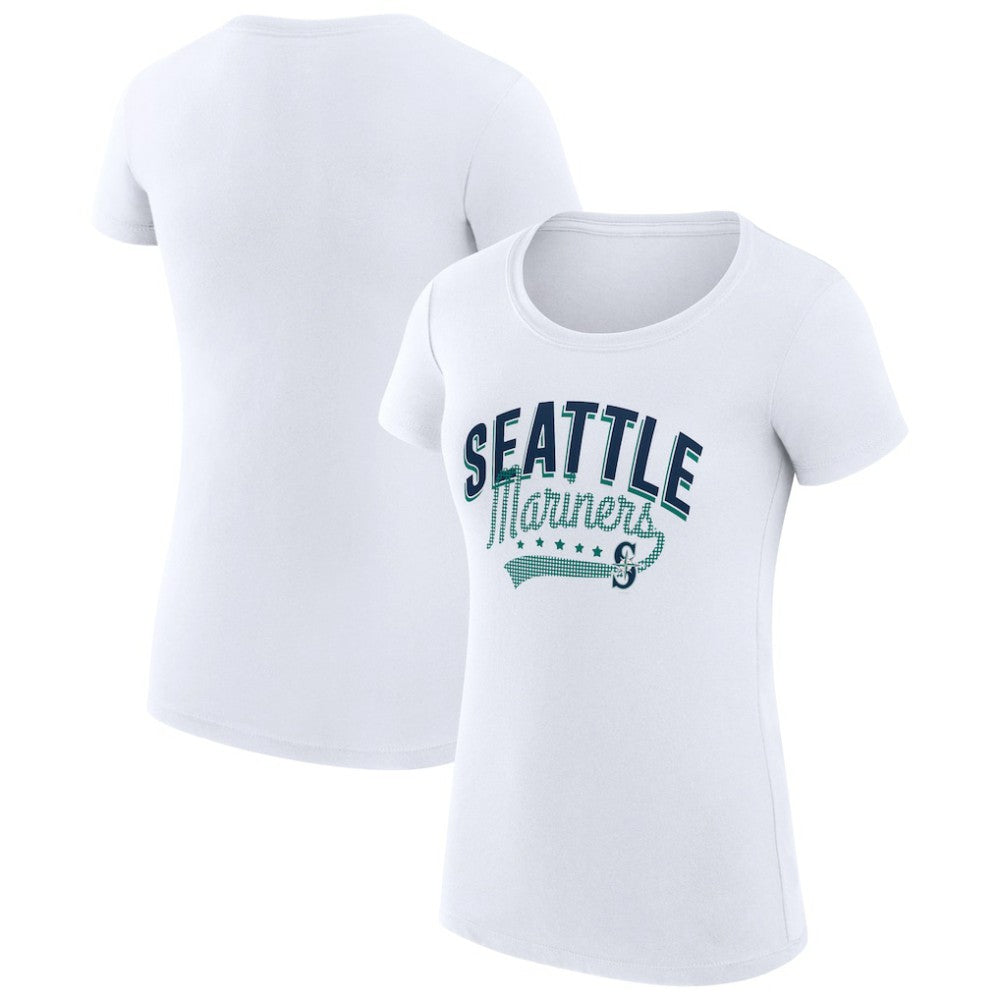 Seattle Mariners G-III 4Her by Carl Banks Women's Super-Slim Fit Lightweight Filigree Team T-Shirt - MLB