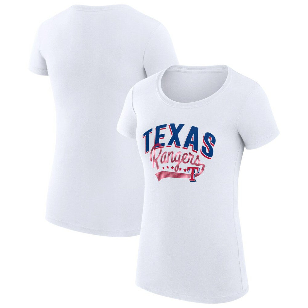 Texas Rangers G-III 4Her by Carl Banks Women's Super-Slim Fit Lightweight Filigree Team T-Shirt - MLB