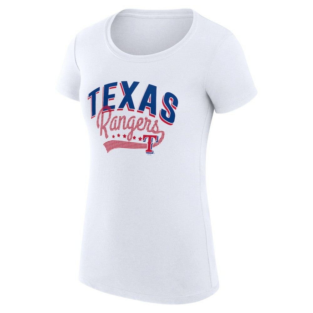 Texas Rangers G-III 4Her by Carl Banks Women's Super-Slim Fit Lightweight Filigree Team T-Shirt - MLB