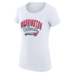 Washington Nationals G-III 4Her by Carl Banks Women's Super-Slim Fit Lightweight Filigree Team T-Shirt - MLB