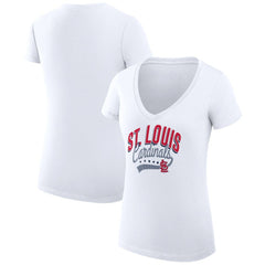 St. Louis Cardinals G-III 4Her by Carl Banks Women's Super-Slim Fit Lightweight Filigree Team V-Neck T-Shirt - MLB