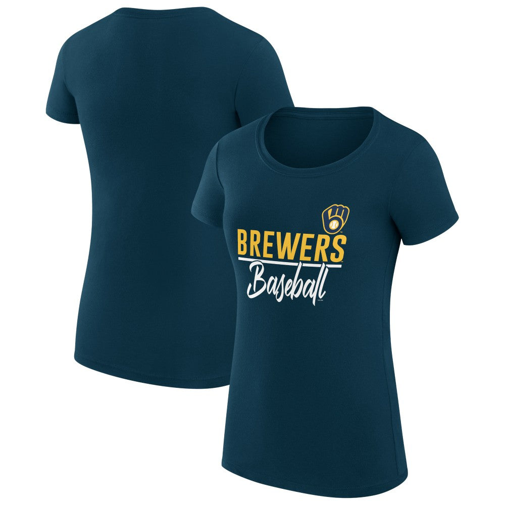 Milwaukee Brewers G-III 4Her by Carl Banks Women's Super-Slim Fit Lightweight Team Graphic T-Shirt - MLB