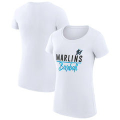 Miami Marlins G-III 4Her by Carl Banks Women's Super-Slim Fit Lightweight Team Graphic T-Shirt - MLB