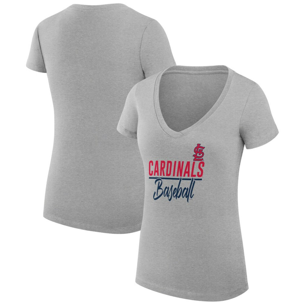 St. Louis Cardinals G-III 4Her by Carl Banks Women's Super-Slim Fit Lightweight Team Graphic V-Neck T-Shirt - MLB