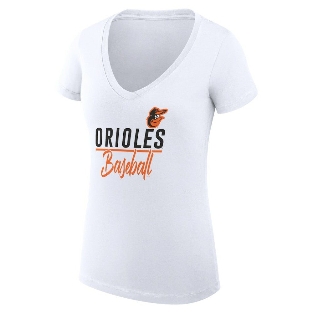 Baltimore Orioles G-III 4Her by Carl Banks Women's Super-Slim Fit Lightweight Team Graphic V-Neck T-Shirt - MLB