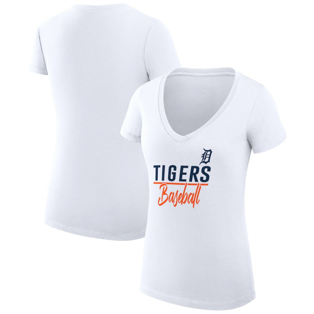 Detroit Tigers G-III 4Her by Carl Banks Women's Super-Slim Fit Lightweight Team Graphic V-Neck T-Shirt - MLB