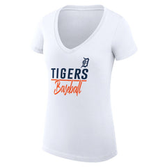 Detroit Tigers G-III 4Her by Carl Banks Women's Super-Slim Fit Lightweight Team Graphic V-Neck T-Shirt - MLB