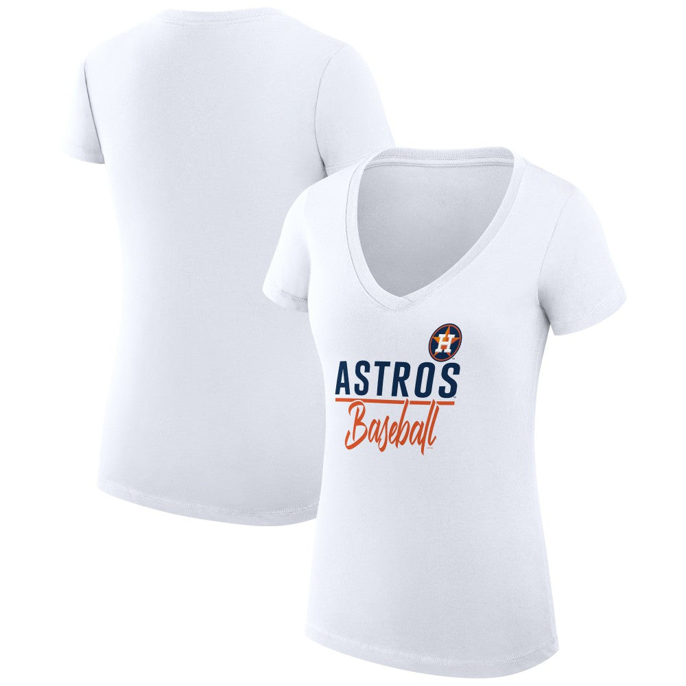 Houston Astros G-III 4Her by Carl Banks Women's Super-Slim Fit Lightweight Team Graphic V-Neck T-Shirt - MLB