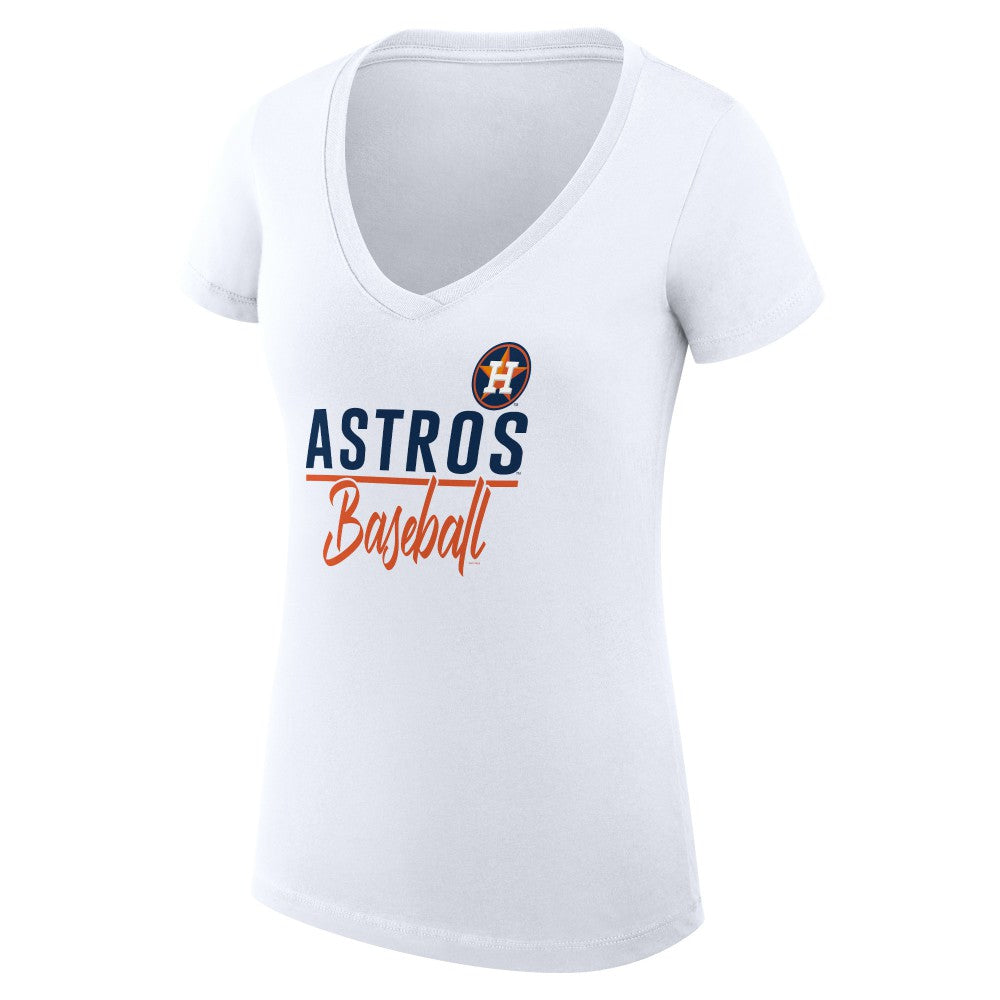 Houston Astros G-III 4Her by Carl Banks Women's Super-Slim Fit Lightweight Team Graphic V-Neck T-Shirt - MLB