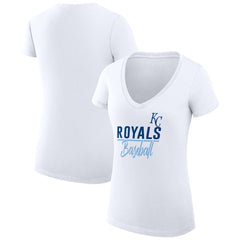 Kansas City Royals G-III 4Her by Carl Banks Women's Super-Slim Fit Lightweight Team Graphic V-Neck T-Shirt - MLB