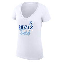 Kansas City Royals G-III 4Her by Carl Banks Women's Super-Slim Fit Lightweight Team Graphic V-Neck T-Shirt - MLB