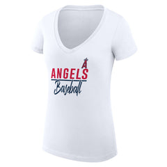 Los Angeles Angels G-III 4Her by Carl Banks Women's Super-Slim Fit Lightweight Team Graphic V-Neck T-Shirt - MLB