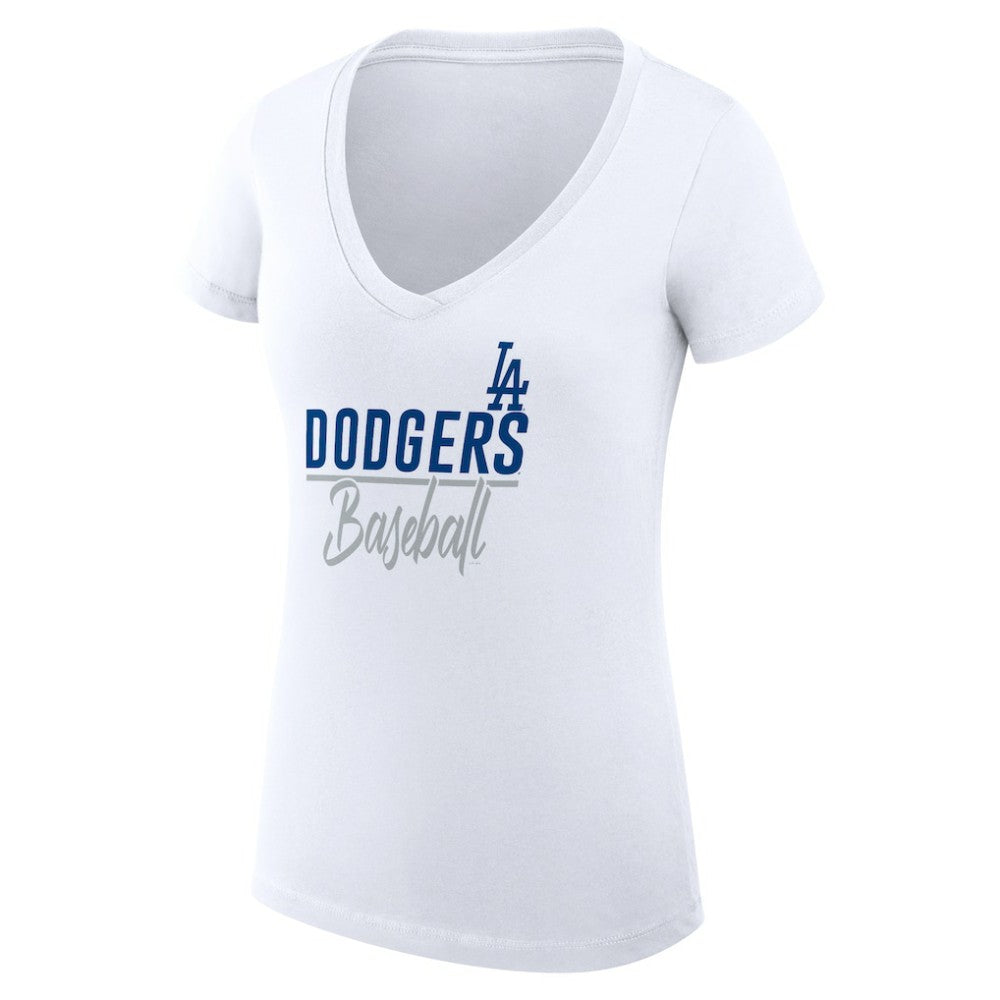 Los Angeles Dodgers G-III 4Her by Carl Banks Women's Super-Slim Fit Lightweight Team Graphic V-Neck T-Shirt - MLB