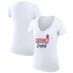 St. Louis Cardinals G-III 4Her by Carl Banks Women's Super-Slim Fit Lightweight Team Graphic V-Neck T-Shirt - MLB