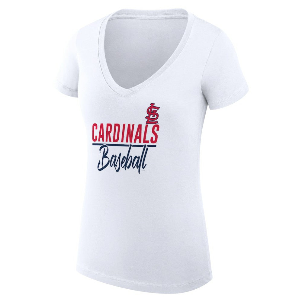 St. Louis Cardinals G-III 4Her by Carl Banks Women's Super-Slim Fit Lightweight Team Graphic V-Neck T-Shirt - MLB