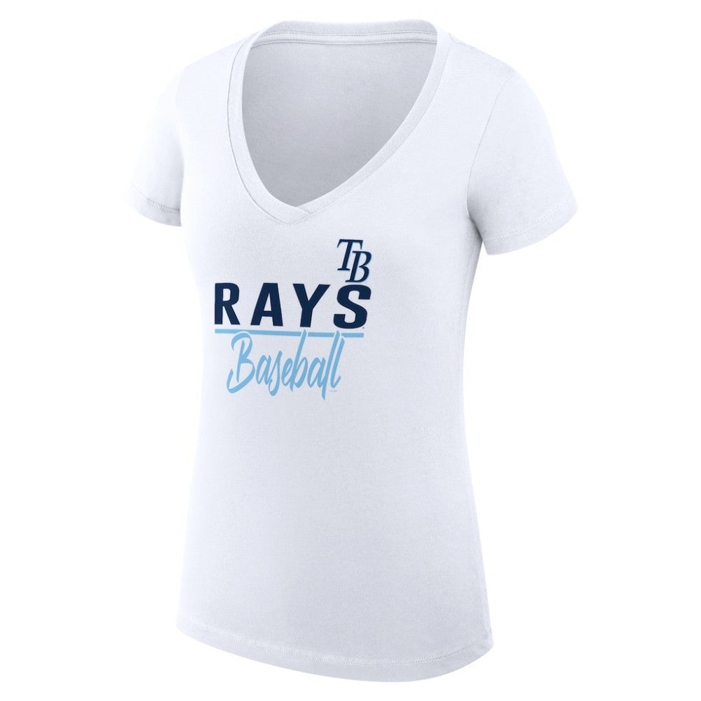 Tampa Bay Rays G-III 4Her by Carl Banks Women's Super-Slim Fit Lightweight Team Graphic V-Neck T-Shirt - MLB