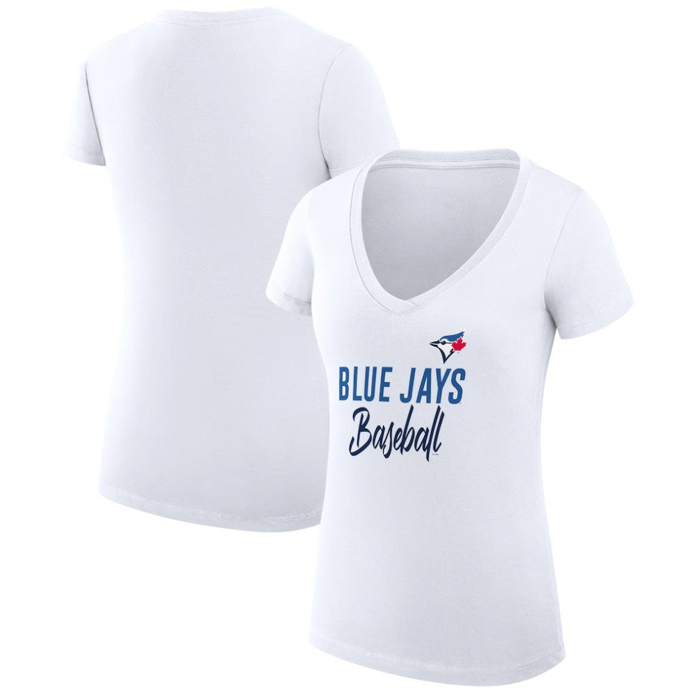 Toronto Blue Jays G-III 4Her by Carl Banks Women's Super-Slim Fit Lightweight Team Graphic V-Neck T-Shirt - MLB