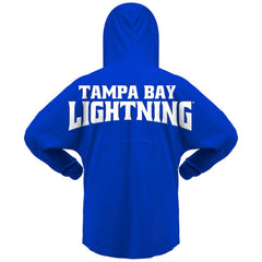 Tampa Bay Lightning Fanatics Women's Jersey Lace-Up V-Neck Long Sleeve Hoodie T-Shirt - Blue - NHL