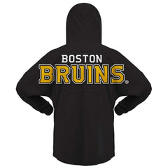 Boston Bruins Fanatics Women's Jersey Lace-Up V-Neck Long Sleeve Hoodie T-Shirt - Black - NHL