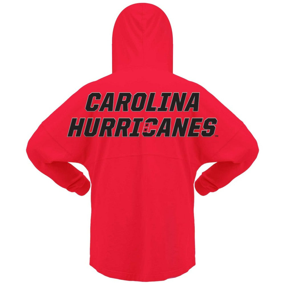 Carolina Hurricanes Fanatics Women's Jersey Lace-Up V-Neck Long Sleeve Hoodie T-Shirt - Red - NHL