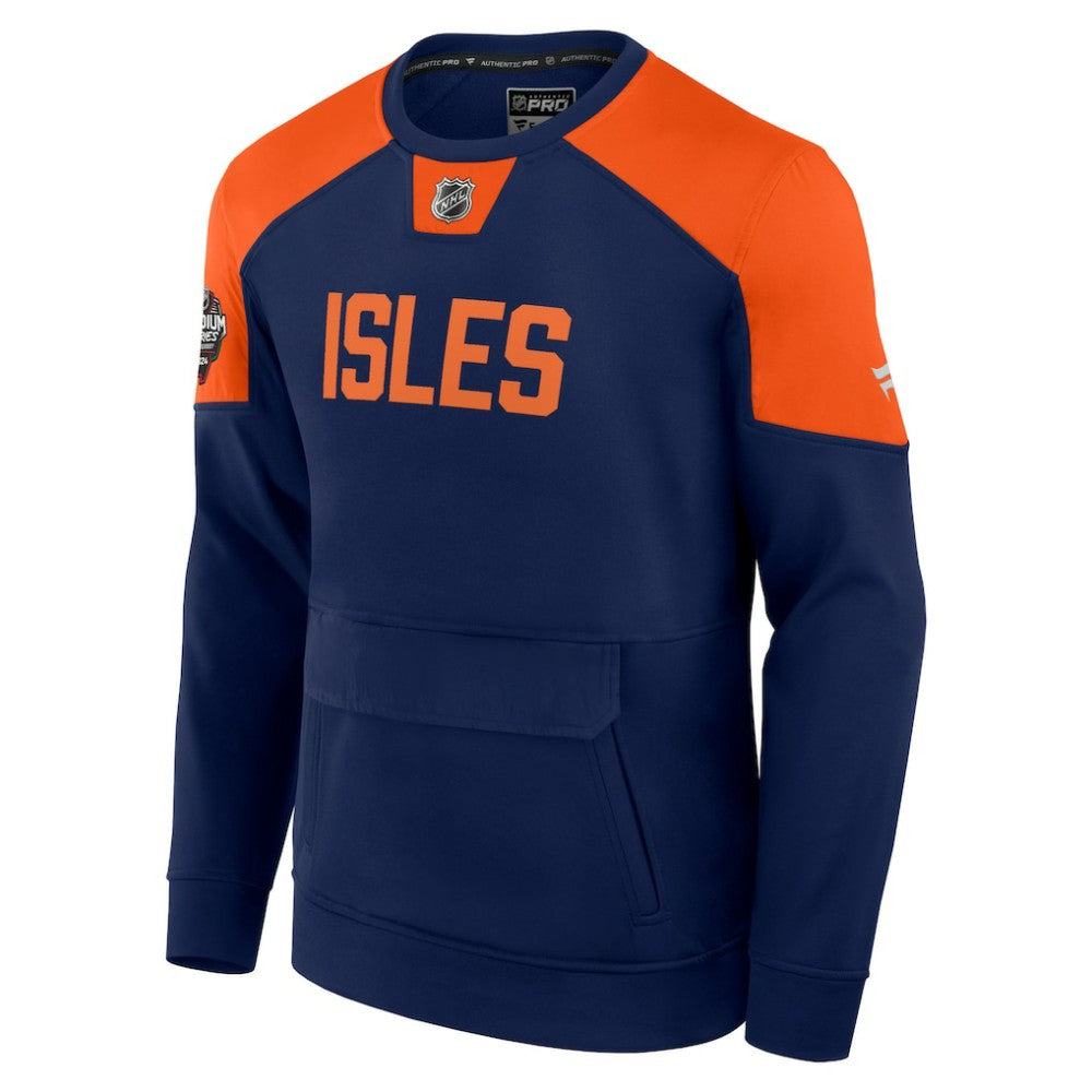 New York Islanders Fanatics 2024 NHL Stadium Series Authentic Pro Fleece Logo Pullover Sweatshirt - Navy - NHL