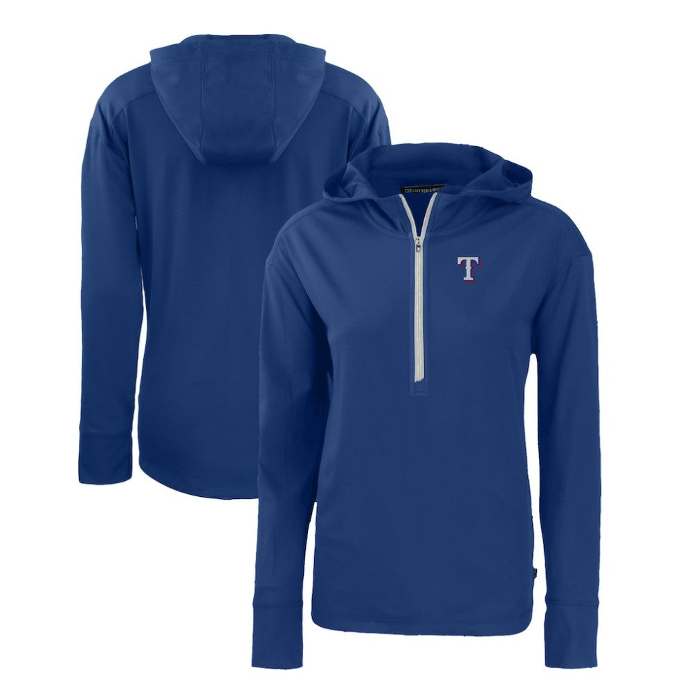 Texas Rangers Cutter & Buck Women's Daybreak Eco Recycled Half-Zip Hoodie - MLB